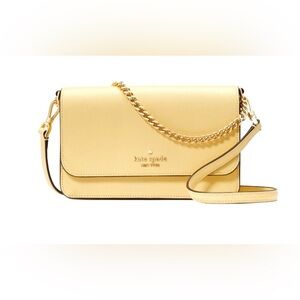 Kate Spade Madison Saffiano Leather Small Flap Crossbody Butter Yellow